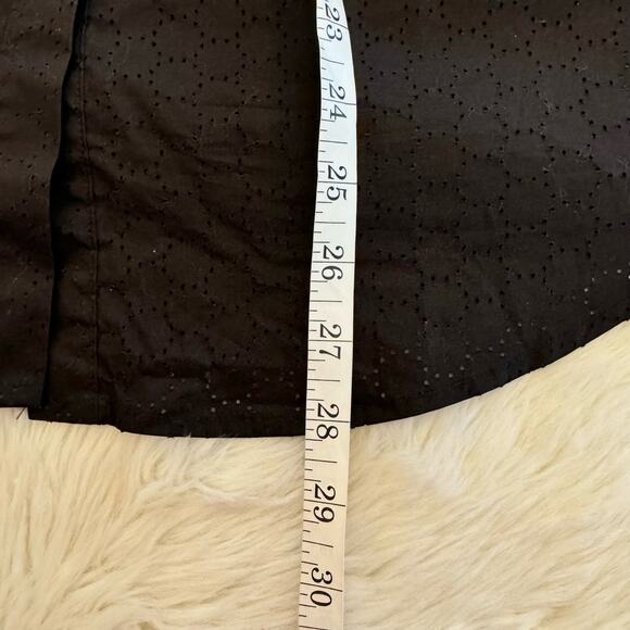 Michael Kors Black Sleeveless Pointelle Button Down Shirt Medium - Picture 8 of 10